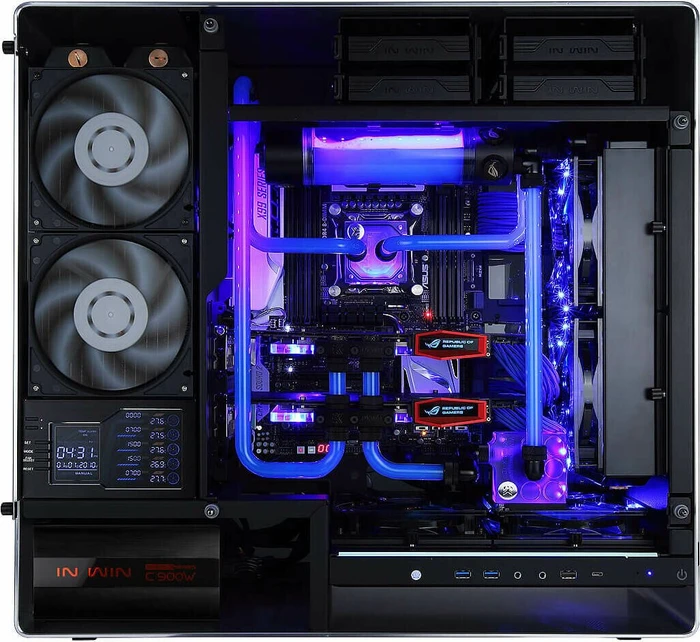 In Win 909 silber, Glasfenster