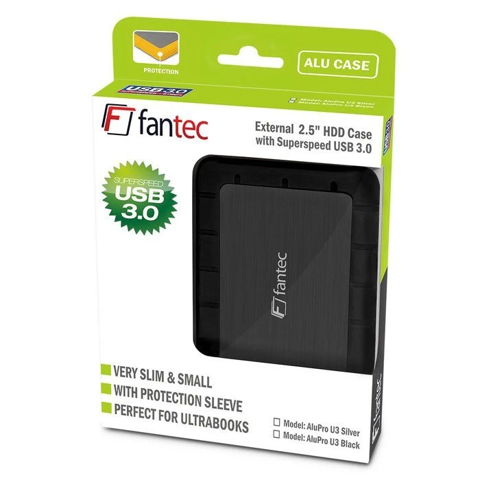 Fantec AluProU3, schwarz, USB 3.0 Micro-B