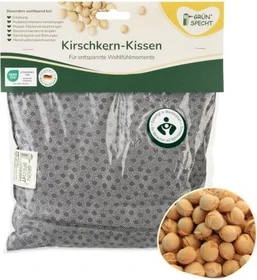 Grünspecht Kirschkern-Kissen 24 x 22cm Wärmekissen grau