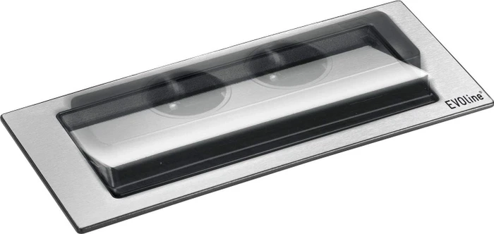 Schulte EVOLine BackFlip Cuisine, 2-fach, 1x USB-A, 2.5m, schwarz