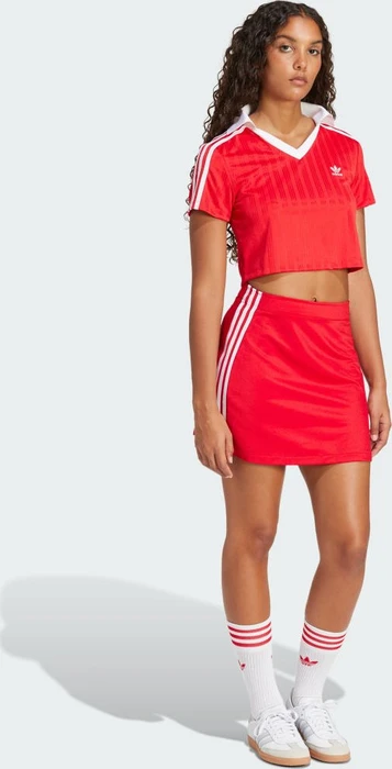 adidas Adicolor 3-Streifen Mini Rock better scarlet/white (Damen)