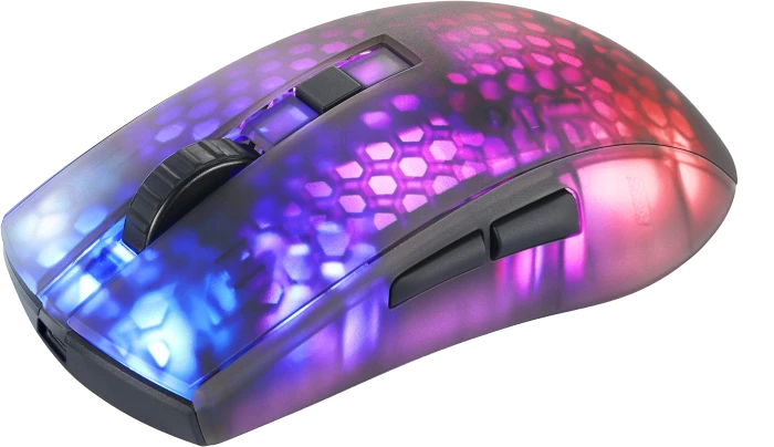 Deltaco DM320 Wireless RGB Lightweight Gaming Mouse schwarz/transluzent, USB
