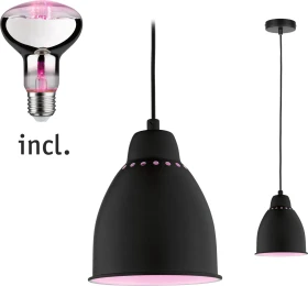 Paulmann Neordic Hilla Pendelleuchte + LED Pflanzenlampe E27 schwarz