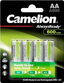 Camelion AlwaysReady Solar Mignon AA NiMH 600mAh, 4er-Pack