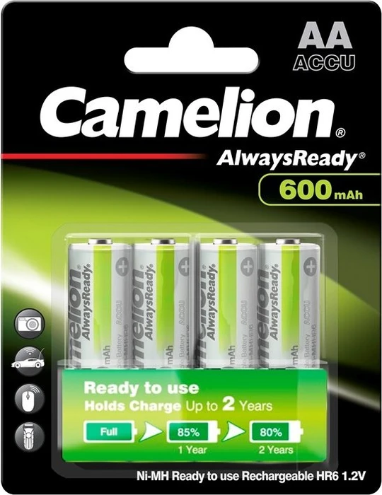 Camelion AlwaysReady Solar Mignon AA NiMH 600mAh, 4er-Pack
