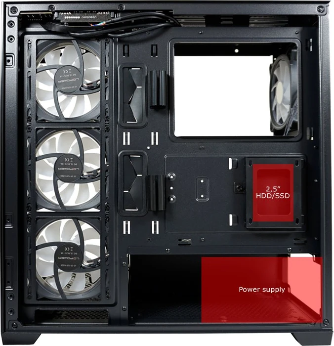 LC-Power Gaming 715B Seamless_X, schwarz, Glasfenster