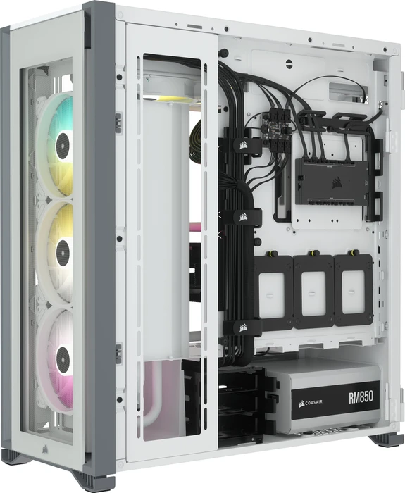 Corsair iCue 7000X RGB, weiß, Glasfenster