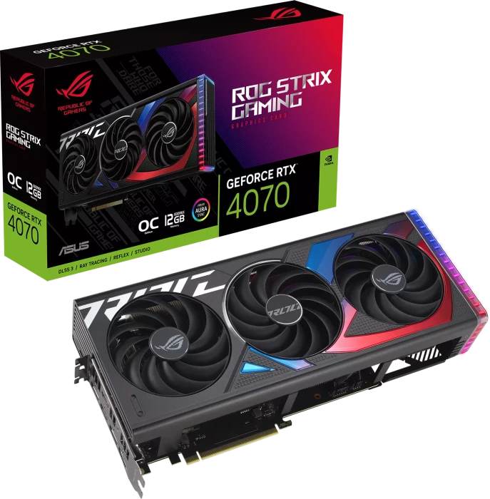 ASUS ROG Strix GeForce RTX 4070, ROG-STRIX-RTX4070-12G-GAMING, 12GB GDDR6X, 2x HDMI, 3x DP