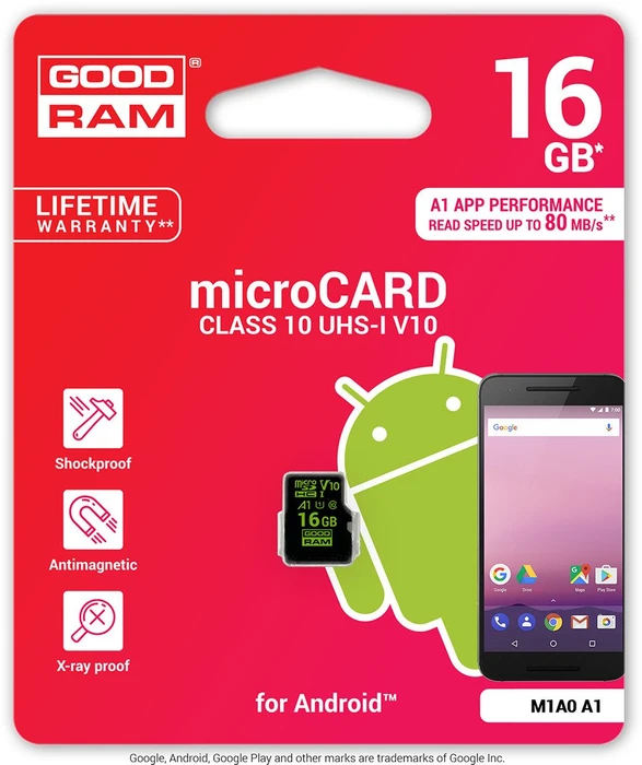 goodram M1A0 A1 R80 16GB, UHS-I U1, A1, Class 10