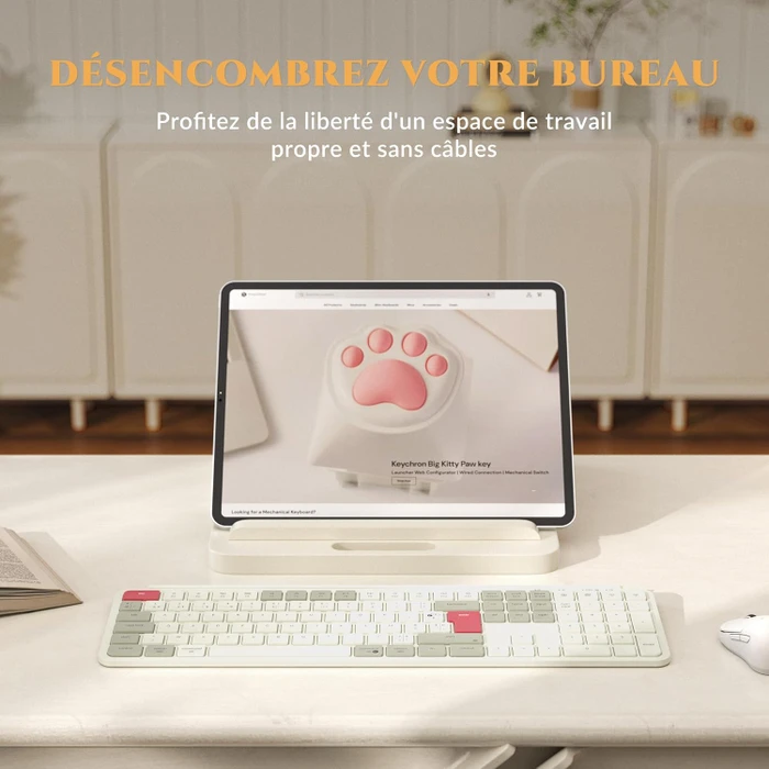 Keychron B6 Pro Ultra-Slim Wireless, Vintagerot, USB/Bluetooth, FR
