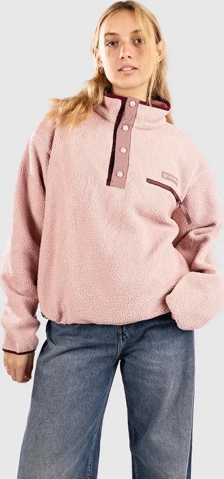 Columbia Helvetia II Cropped Sherpa Half Snap Fleece Pullover eraser pink/fig/rich wine (Damen)