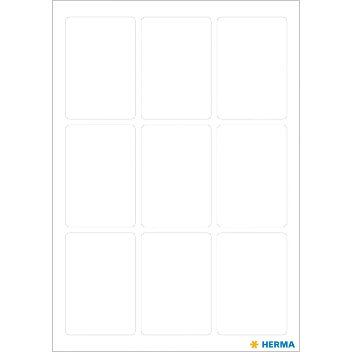 Herma Vielzwecketiketten, 24x35mm, weiß, 7 Blatt (63 Etiketten)