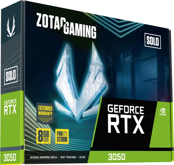 Zotac Gaming GeForce RTX 3050 Solo, 8GB GDDR6, HDMI, 3x DP