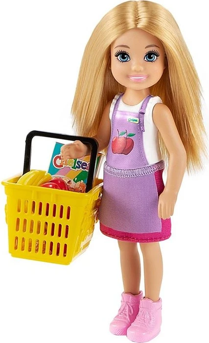 Mattel Barbie - Chelsea Karrierepuppe blonde Chelsea-Puppe und Supermarkt Spielset