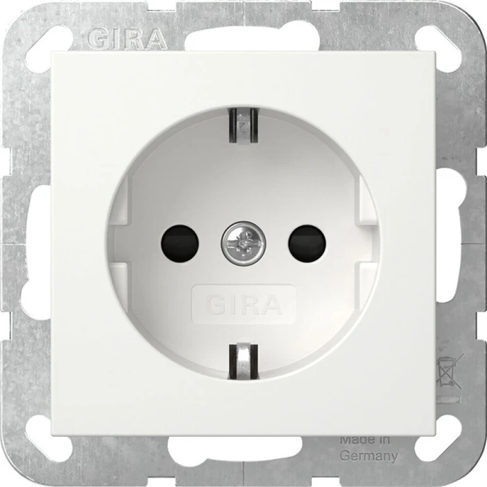 Gira System 55 SCHUKO-Steckdose, reinweiß glänzend