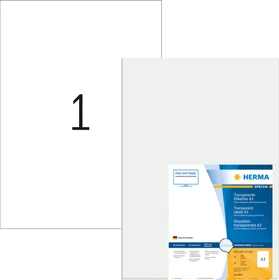 Herma Folienetiketten, A3, wetterfest, transparent, hochglänzend, 50 Blatt (50 Etiketten)