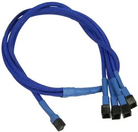 Nanoxia 3-Pin auf 4x 3-Pin Verteiler, sleeved, 60cm, blau