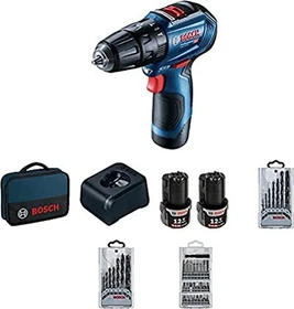Bosch Professional GSB 12V-30 Akku-Schlagbohrschrauber inkl. Tasche + 2 Akkus 2.0Ah + Zubehör