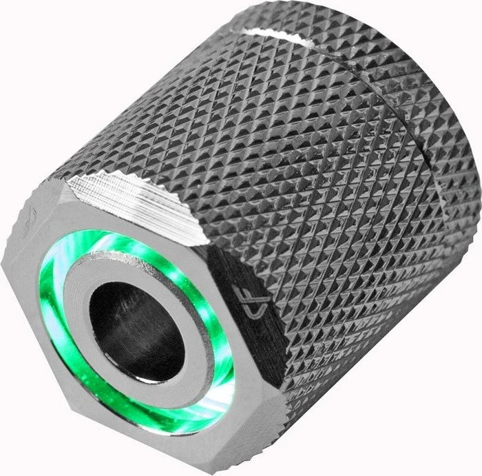 Nanoxia LED Fitting G1/4" auf 16/13mm, grün beleuchtet, vernickelt