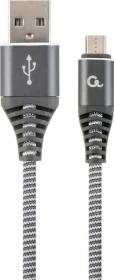 Gembird Premium Cotton Braided Micro-USB Charging And Data Cable 1.0m grau/weiß