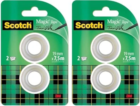 3M Scotch Magic Nachfüllpackung transparent, Klebeband, 19mm/7.5m, 2 Stück