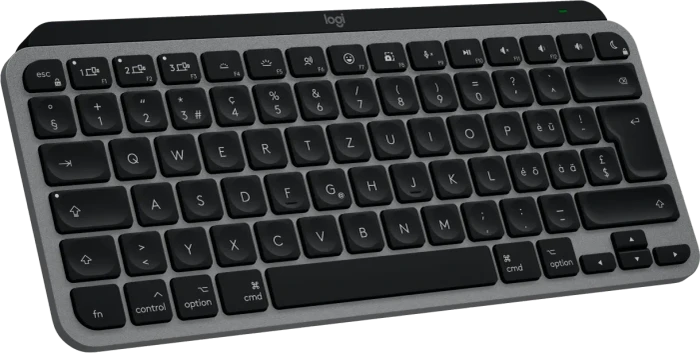 Logitech MX Keys Mini for Mac, Space Gray, schwarz/grau, LEDs weiß, Logi Bolt, USB/Bluetooth, CH