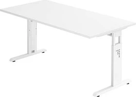 Hammerbacher Ergonomic O-Serie OS16/W/W Schreibtisch 160x80cm weiß/weiß