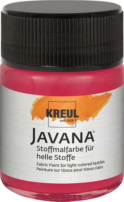Kreul Javana Stoffmalfarbe für helle Stoffe, rubinrot, 50ml