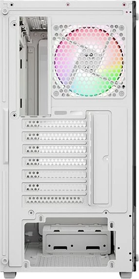 AeroCool Pivot White, inkl. 1x Lüfter, Lüfter LED ARGB, Glasfenster
