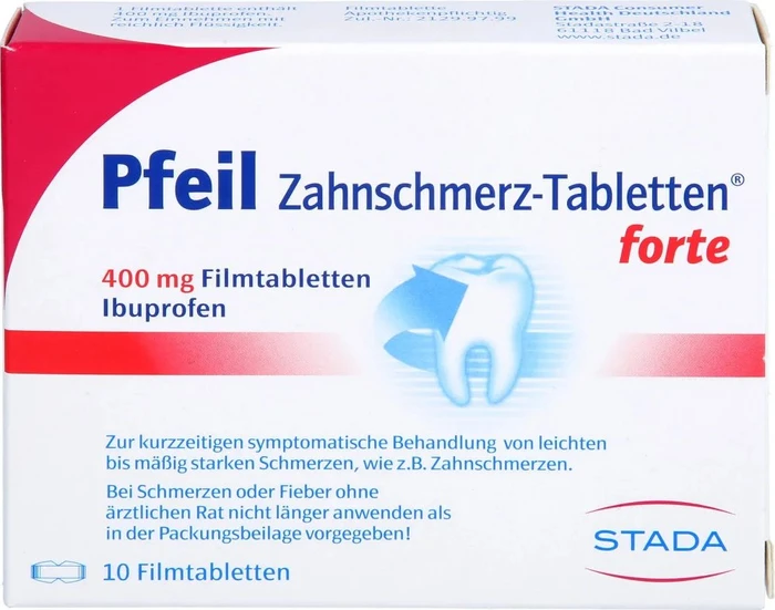 Stada Pfeil forte 400mg Zahnschmerz-Tabletten, 10 Stück