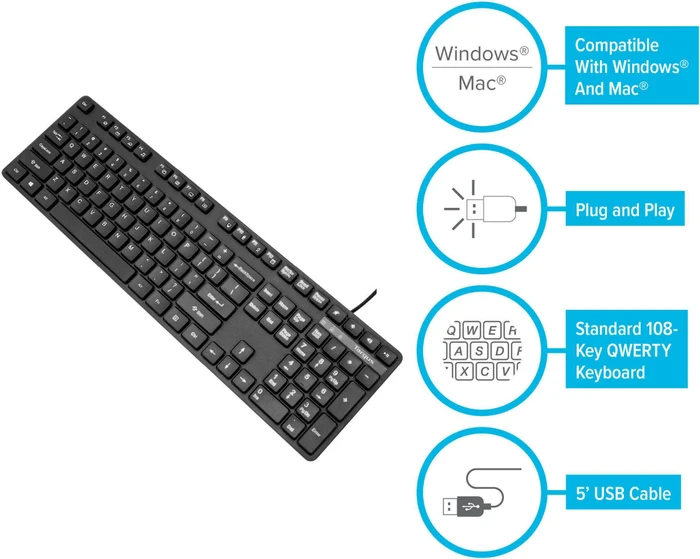 Targus KB30 Wired Keyboard, USB, DE