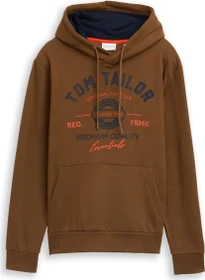 Tom Tailor Logo-Print Hoodie dark palm (Herren)