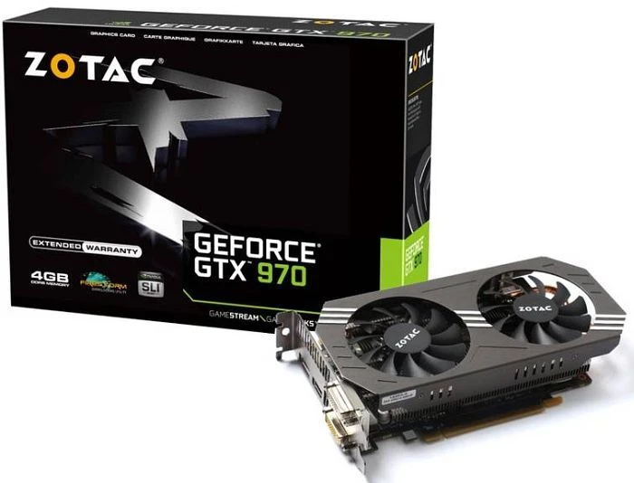 Zotac GeForce GTX 970, 4GB GDDR5, 2x DVI, HDMI, DP