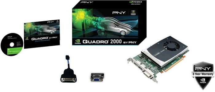 PNY Quadro 2000, 1GB GDDR5, DVI, 2x DP
