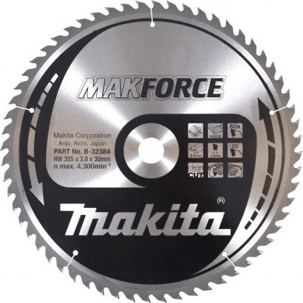 Makita MakForce Kreissägeblatt 60Z, 355x3x30mm, 1 Stück