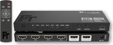 FeinTech HDMI 2.1 eARC Pass Switch 4 In 1 Out