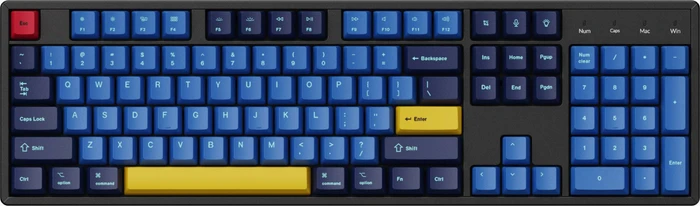 Keychron OEM Dye-Sub Keycap-Set Beach - Version B, Kunststoff (PBT), Beach, blau/gelb, 114 Tasten, ANSI-US