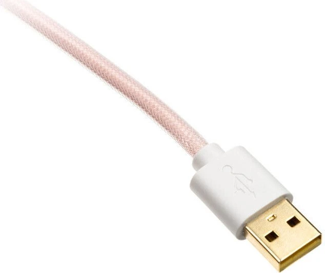 Ducky Premicord Spiralkabel USB-C auf USB-A, Tastaturkabel (Spiral-Textilkabel), 1.8m, Gradient Color Cotton Candy