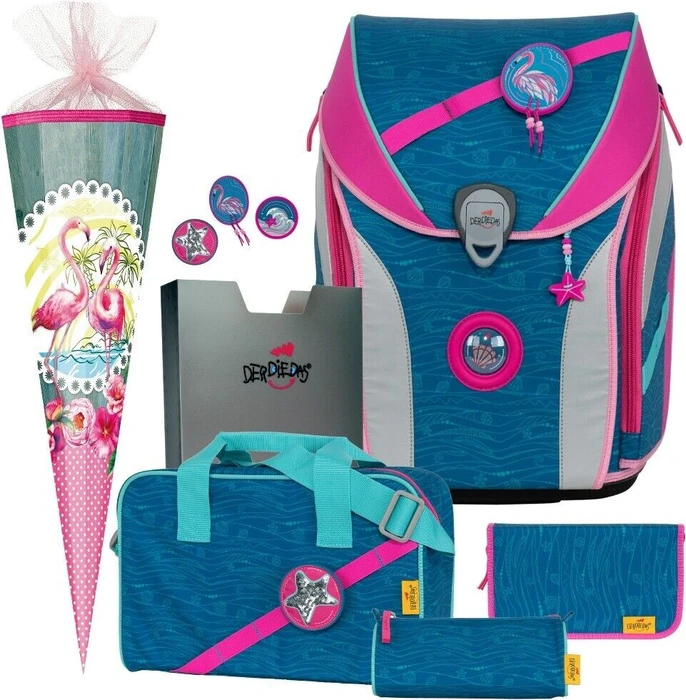 DerDieDas ErgoFlex Max Buttons Karibik Schultaschen-Set, 5-tlg.