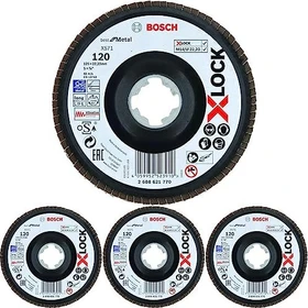 Bosch Professional X-LOCK X571 Best for Metal Fächerschleifscheibe gekröpft K120, 125x22.23mm, 1 Stück