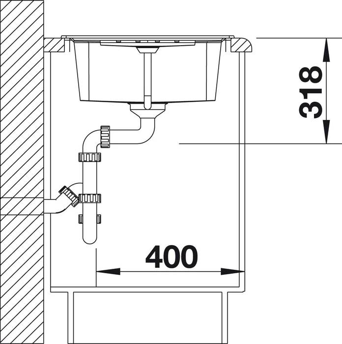 Blanco Lexa 45 S InFino Becken reversibel mit Ablauffernbedienung anthrazit