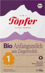 Töpfer Bio Anfangsmilch 1 Pulver auf Ziegenmilchbasis, 400g