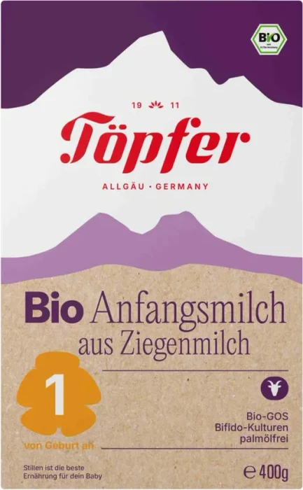 Töpfer Bio Anfangsmilch 1 Pulver auf Ziegenmilchbasis, 400g
