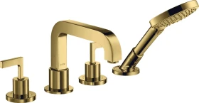 Hansgrohe Axor Citterio 4-Loch Wannenkombination mit Hebelgriff und Rosette polished goldoptik