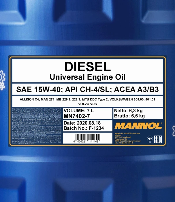 Mannol Diesel 15W-40 7l