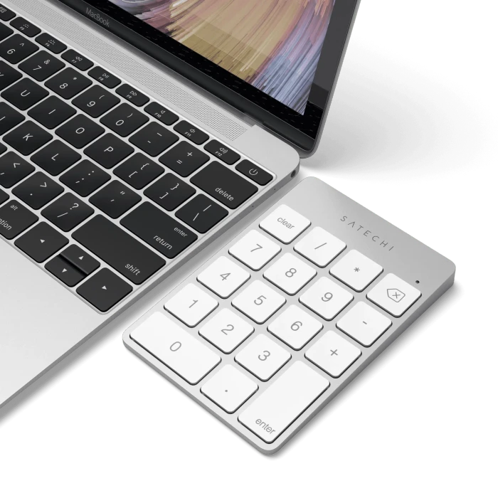 Satechi Aluminum Slim Wireless Keypad (USB-C), Silver, Bluetooth