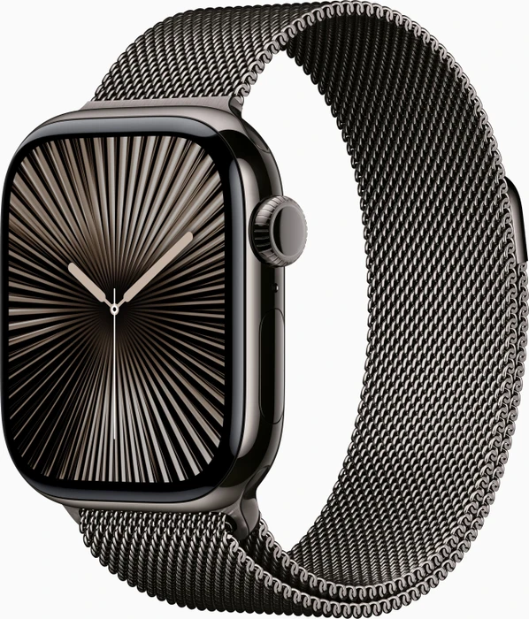Apple Watch Series 10 (GPS + Cellular) 42mm Titan Schiefer mit Milanaise-Armband Schiefer