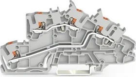 Wago Installationsetagenklemme; mit Drücker; 2,5 mm²; L/L; Push-in CAGE CLAMP; 2,50 mm²; grau