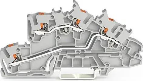 Wago Installationsetagenklemme; mit Drücker; 2,5 mm²; L/L; Push-in CAGE CLAMP; 2,50 mm²; grau
