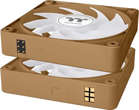 Thermaltake CT140 EX ARGB Sync Gravel Sand, braun/weiß, 140mm, 3er-Pack